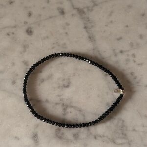 Elegant Black Beaded Ankle Bracelet